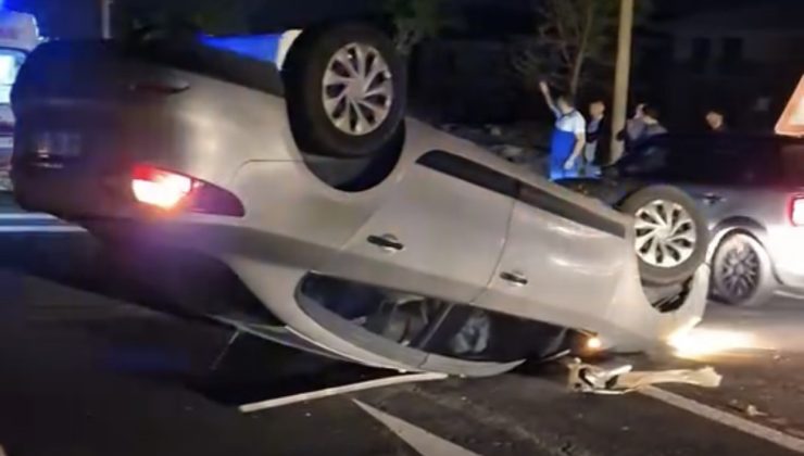 Elazığ’da otomobil ters döndü: 1 yaralı