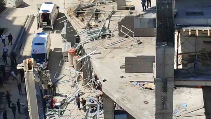 Elazığ’da inşaatın iskelesi çöktü: 2 işçi yaralandı