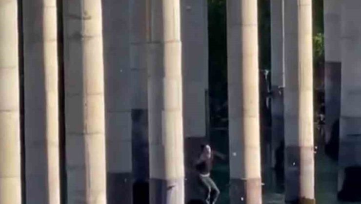 Elazığ’da köprüden nehre tehlikeli atlayış kamerada