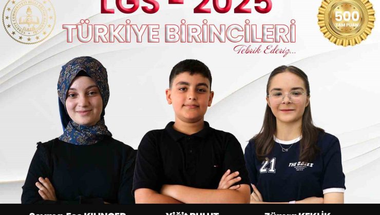 LGS’de Elazığ’dan 3 Türkiye birincisi