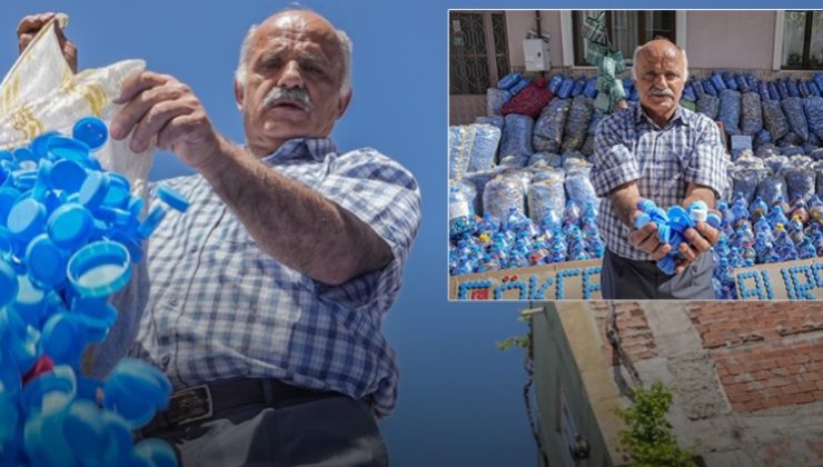 Sessiz kahramanı 3 yılda topladığı 2 milyon kapakla ihtiyaç sahiplerine destek oldu