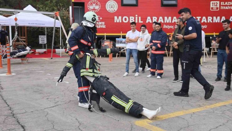 Elazığ’da öğrenciler, itfaiye eğitimlerinde ter döktü