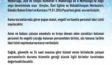 Elazığ’da rehabilitasyon ve bakımevi kurslarına kar tatili
