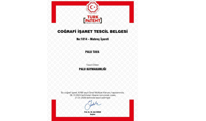 Palu Tava coğrafi işaret tescili aldı