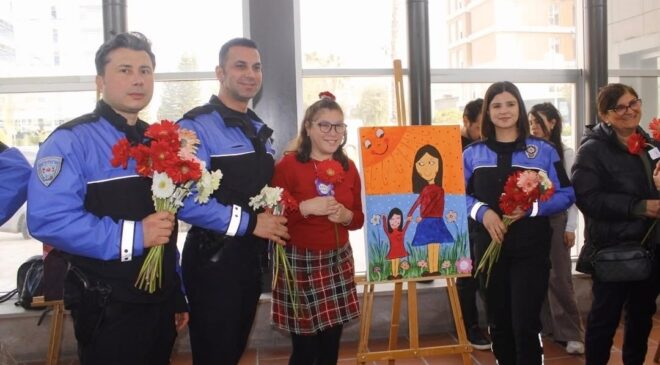 Engelli çocuklardan “Şiddete karşı sevgi” sergisi