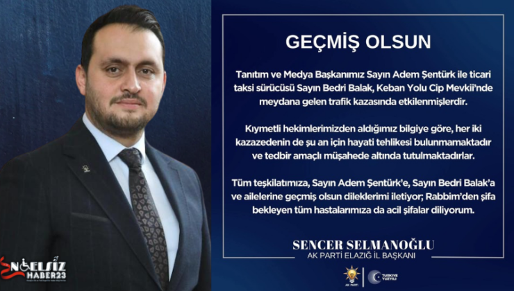 AK Parti Elazığ İl Başkanlığı’ndan Kaza Açıklaması