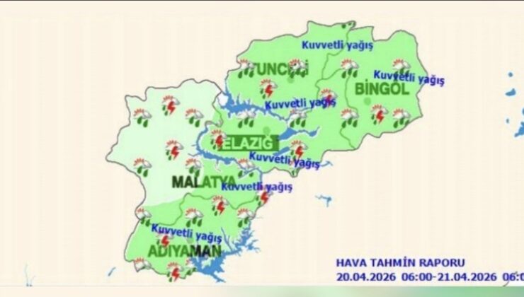 Elazığ ve Çevre İllere Acil Uyarı: Şiddetli Yağış Geliyor!