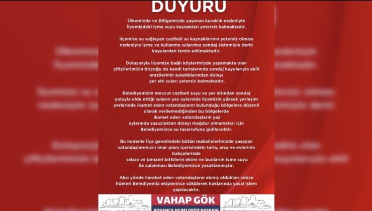 Kovancılar’da Su Seferberliği: Bahçe Sulamaya Yasak Geldi!