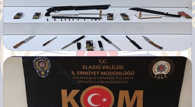 Elazığ’da 9 adet ruhsatsız silah ele geçirildi