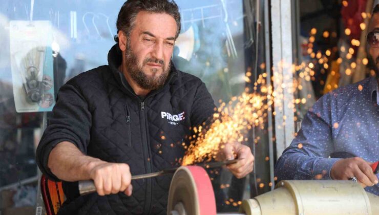 Bıçak bileme ustalarının ‘Kurban Bayramı’ yoğunluğu başladı